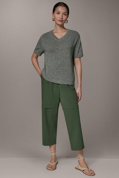 Donna Karan SHORT SLEEVE MÉLANGE EASY SWEATER