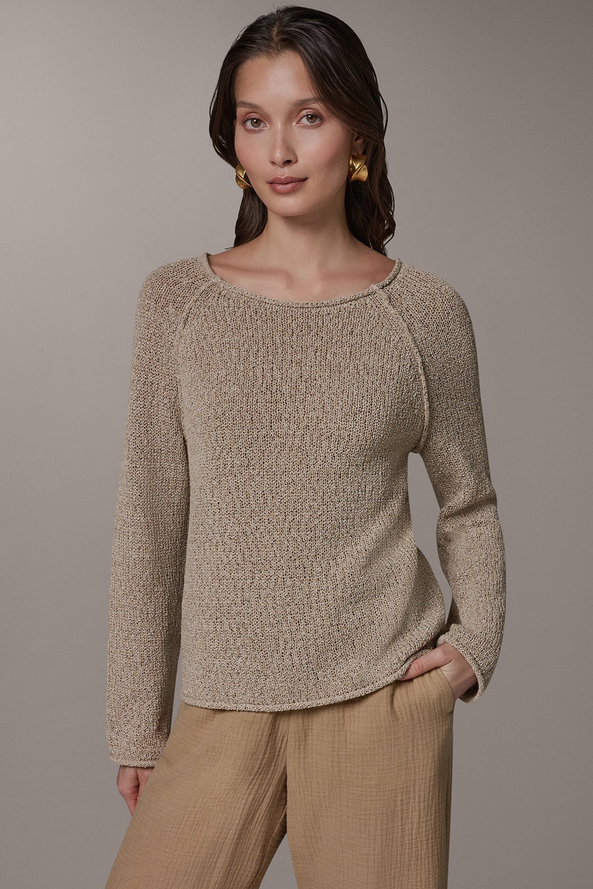 Donna Karan LONG SLEEVE EASY SWEATER