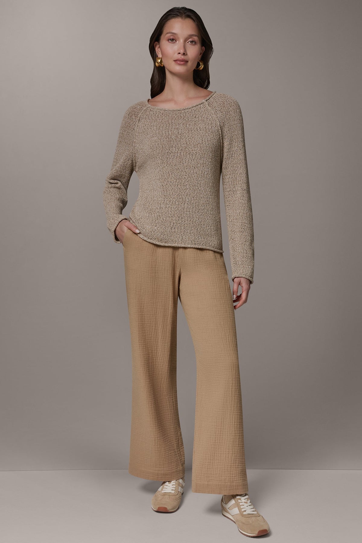 Donna Karan LONG SLEEVE EASY SWEATER