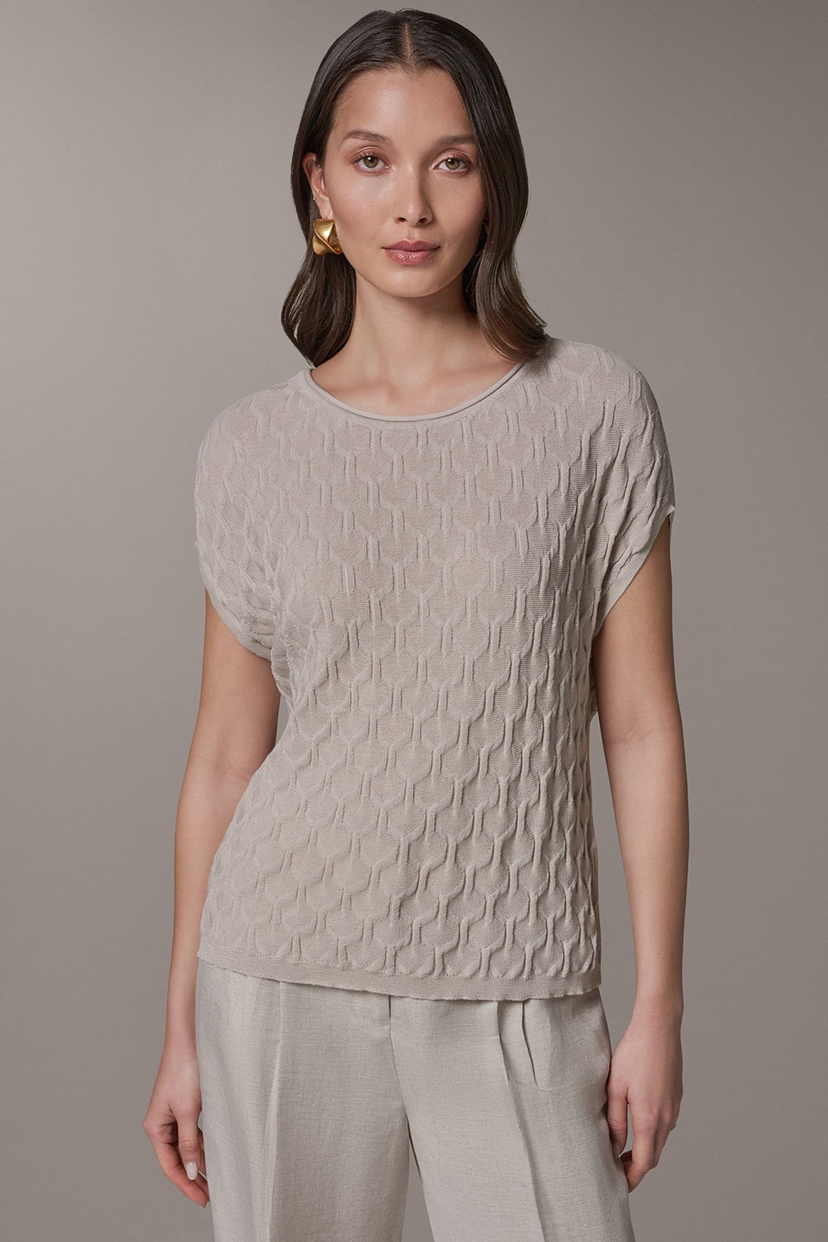 Donna Karan CAP SLEEVE SWEATER