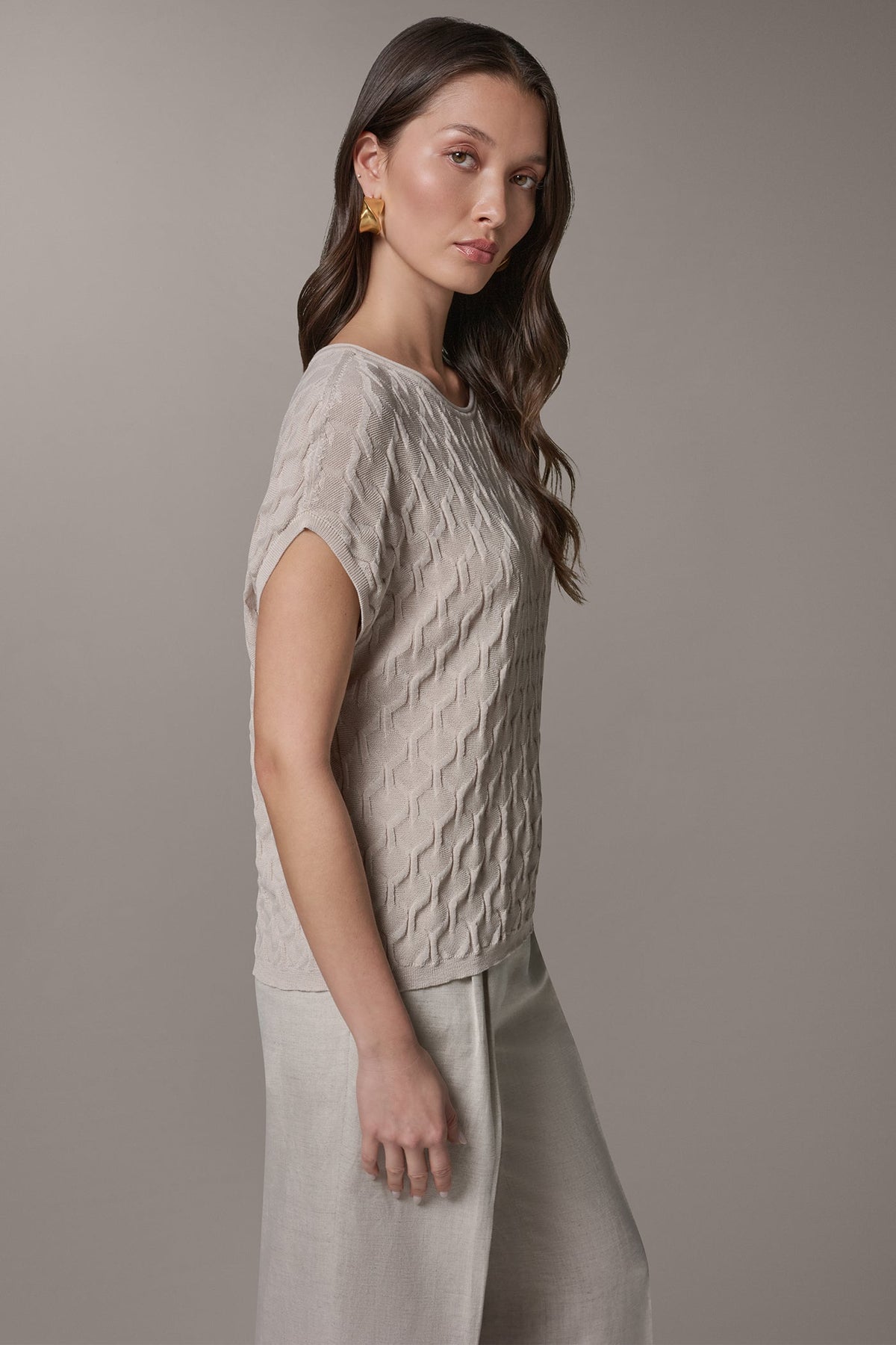 Donna Karan CAP SLEEVE SWEATER