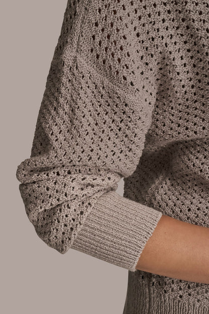 Donna Karan LONG SLEEVE OPEN STITCH SWEATER
