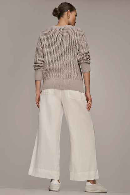Donna Karan LONG SLEEVE OPEN STITCH SWEATER