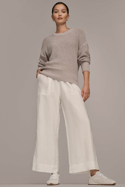 Donna Karan LONG SLEEVE OPEN STITCH SWEATER