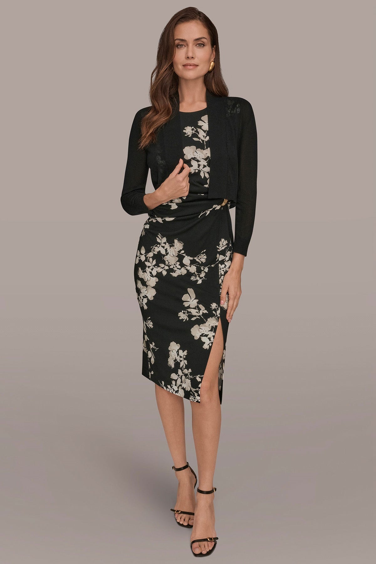 Donna Karan OPEN-FRONT SHRUG