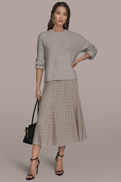 Donna Karan OVERSIZED LONG SLEEVE CREW-NECK SWEATER