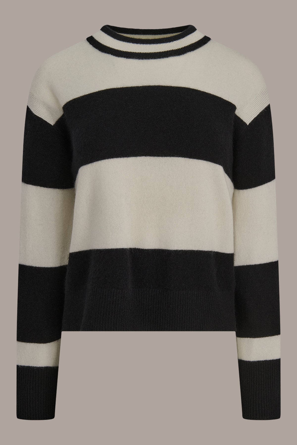 Donna Karan STRIPED CREWNECK BOXY SWEATER