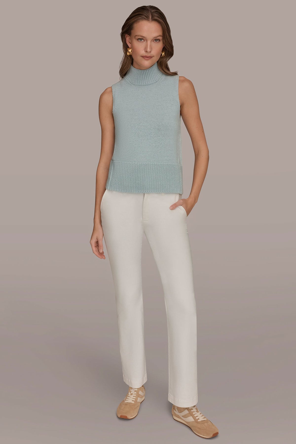 Donna Karan SLEEVELESS A-LINE SWEATER