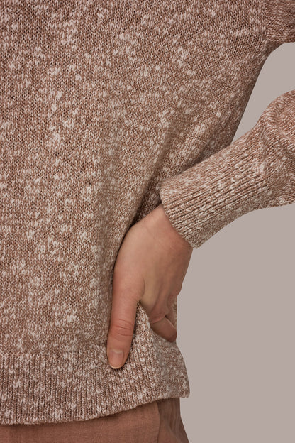 Donna Karan METALLIC LONG SLEEVE SWEATER