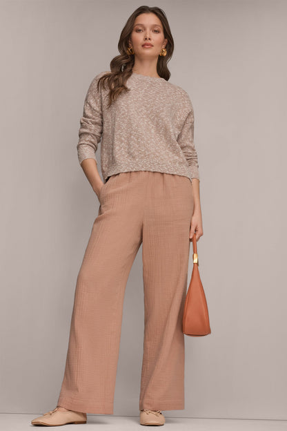 Donna Karan METALLIC LONG SLEEVE SWEATER