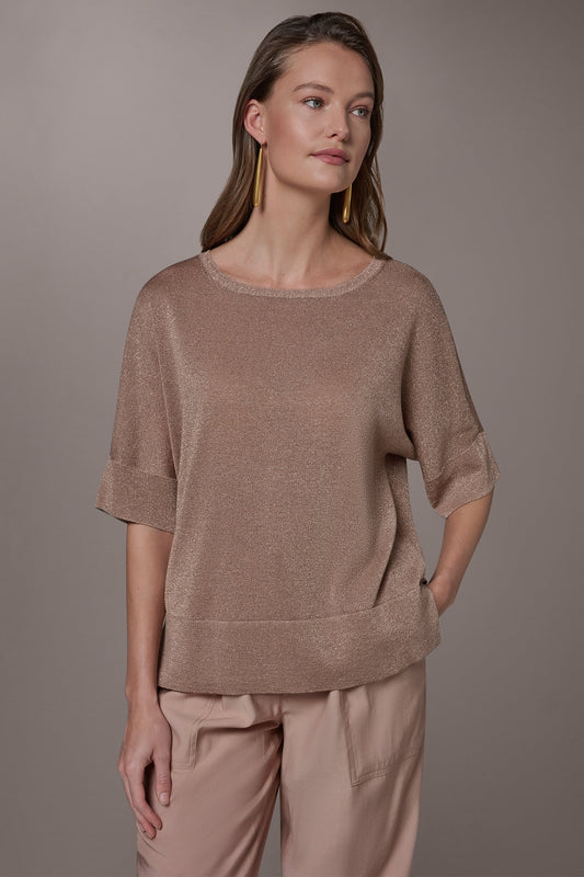 Donna Karan METALLIC WIDE CUFF SWEATER
