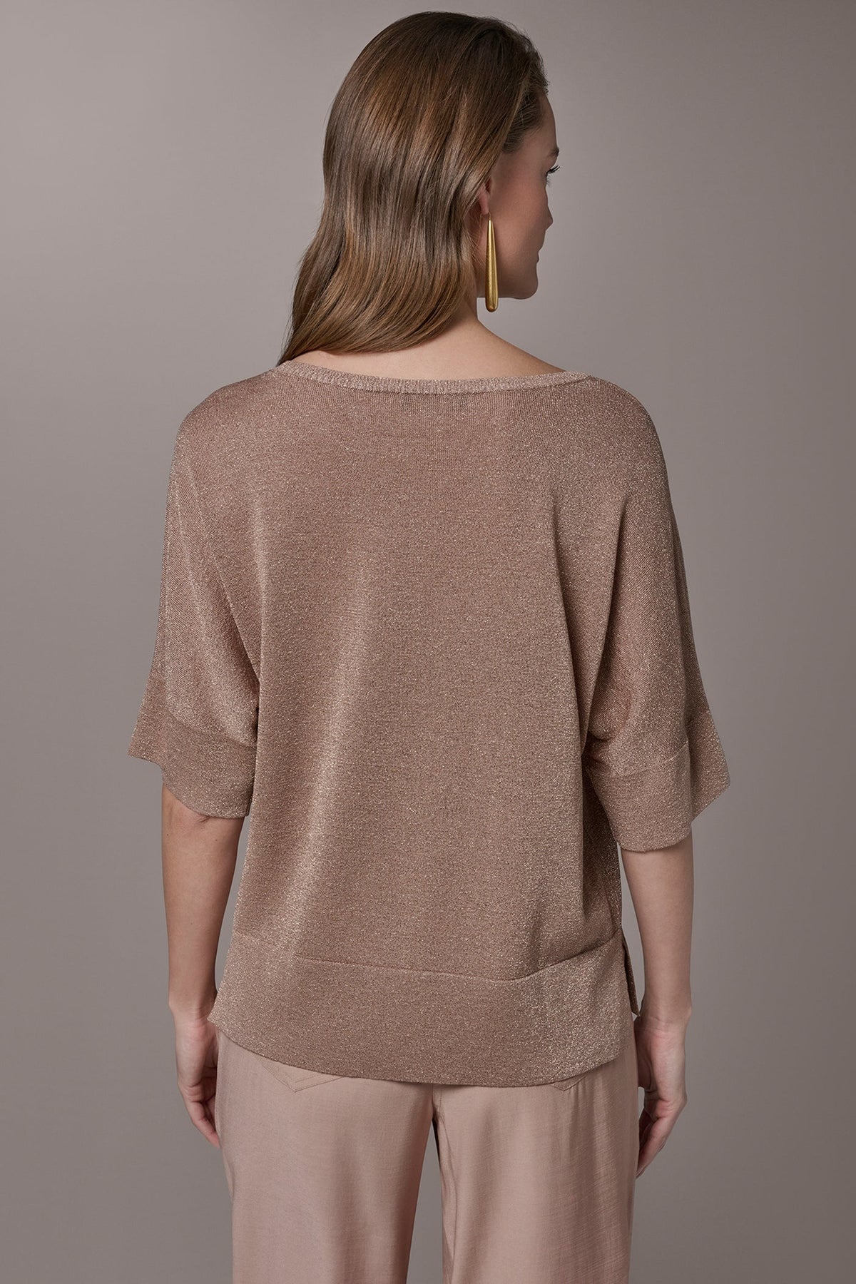 Donna Karan METALLIC WIDE CUFF SWEATER