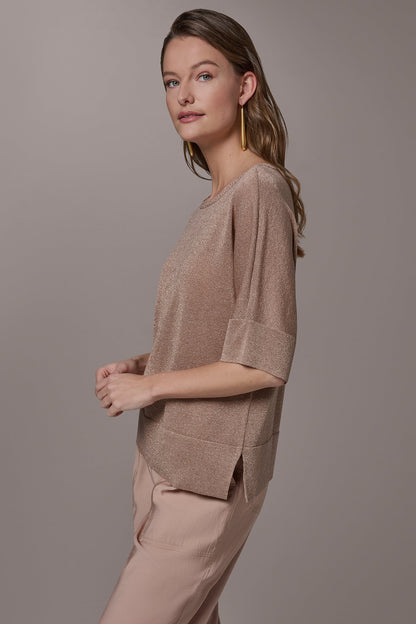 Donna Karan METALLIC WIDE CUFF SWEATER