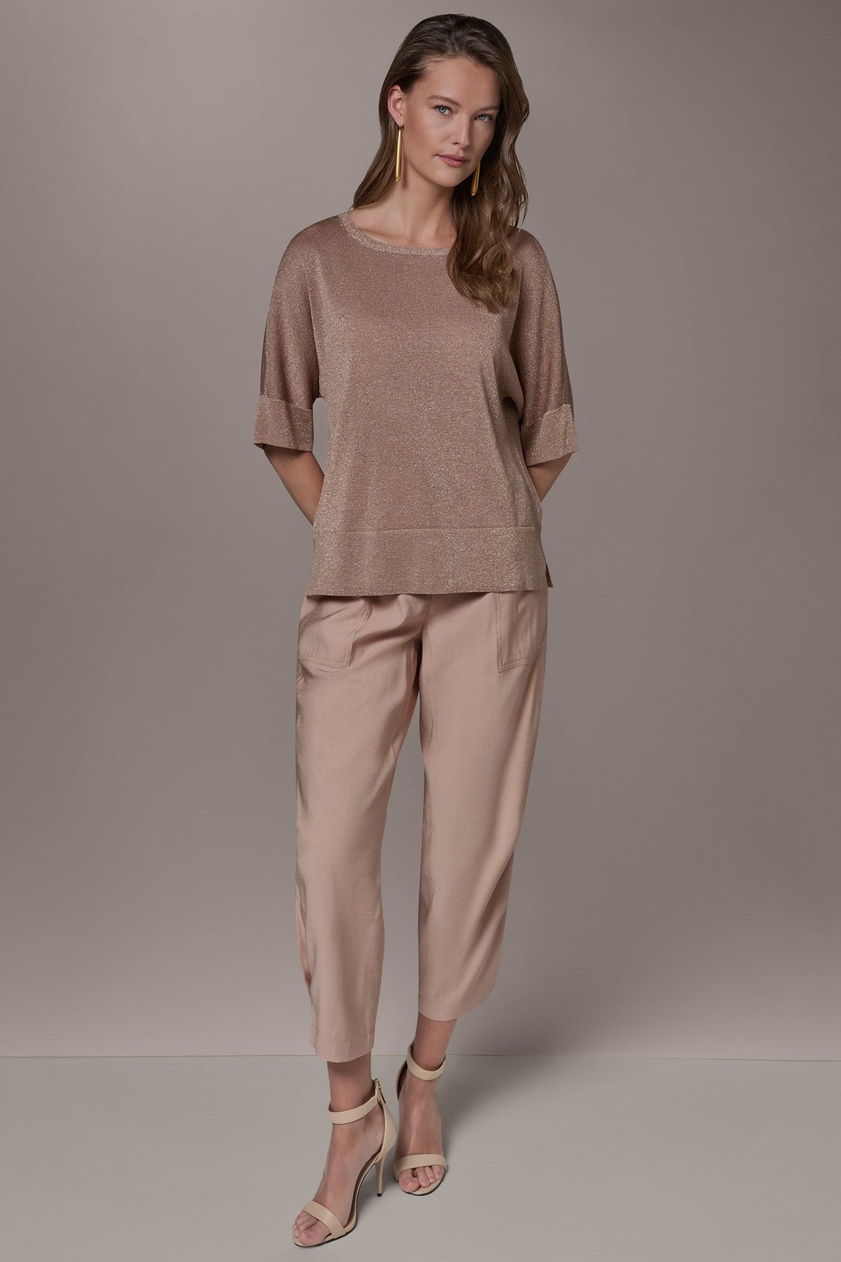 Donna Karan METALLIC WIDE CUFF SWEATER