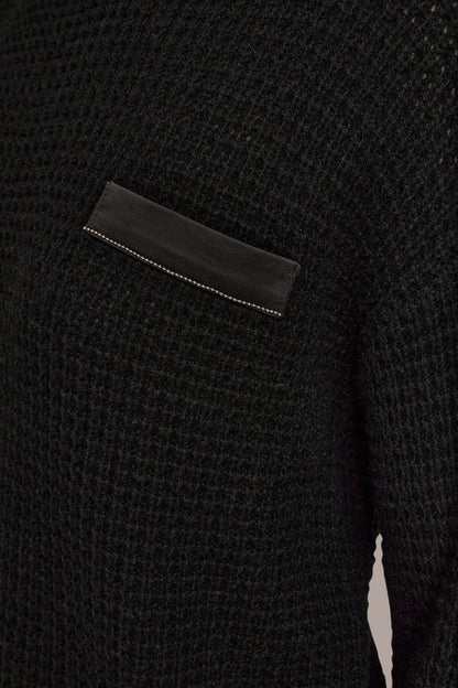 Donna Karan WOOL AND CASHMERE-BLEND POCKET SWEATER