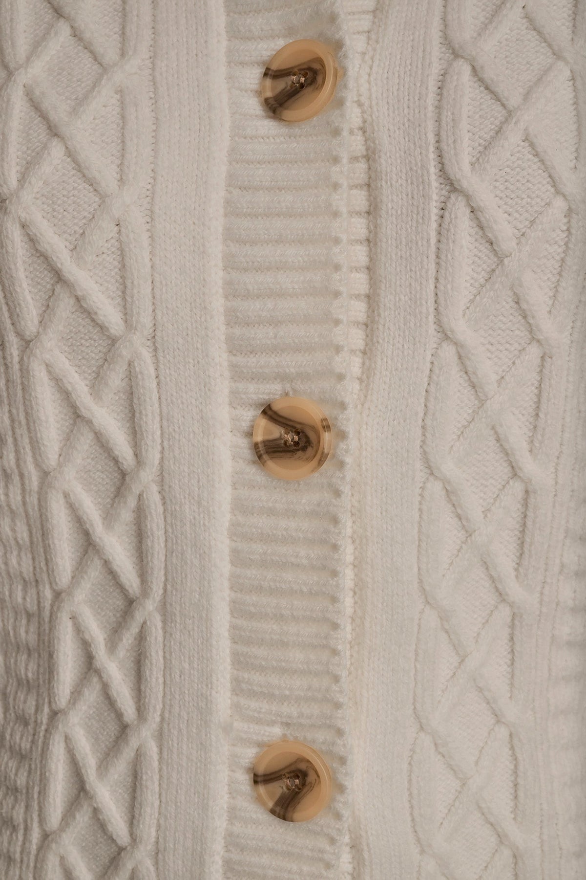 Donna Karan CABLE-KNIT LONG SLEEVE CARDIGAN