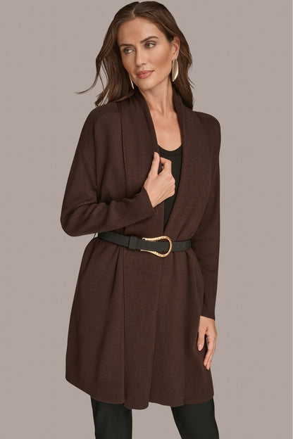 Donna Karan V-NECK LONG CARDIGAN