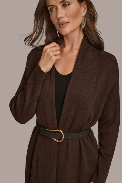 Donna Karan V-NECK LONG CARDIGAN