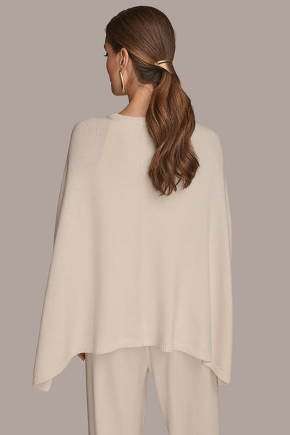 Donna Karan CAPE-EFFECT BUTTON SWEATER