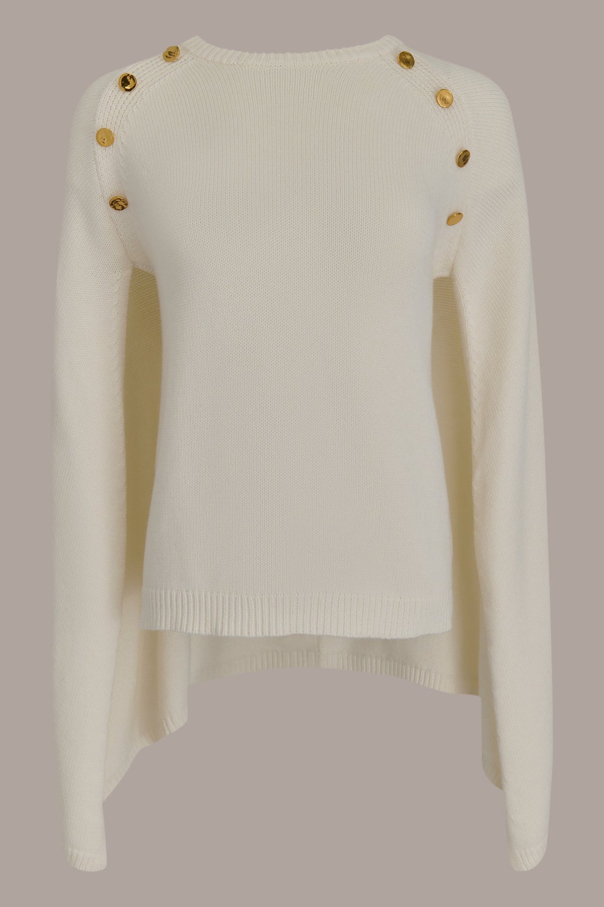 Donna Karan CAPE-EFFECT BUTTON SWEATER