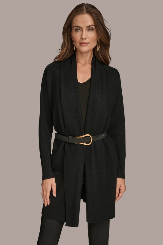 Donna Karan V-NECK LONG CARDIGAN