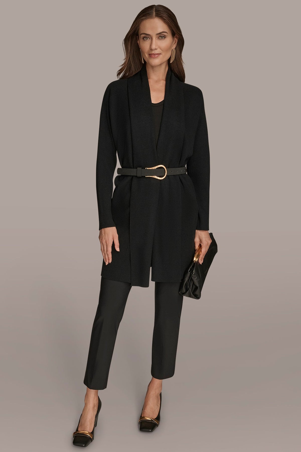 Donna Karan V-NECK LONG CARDIGAN