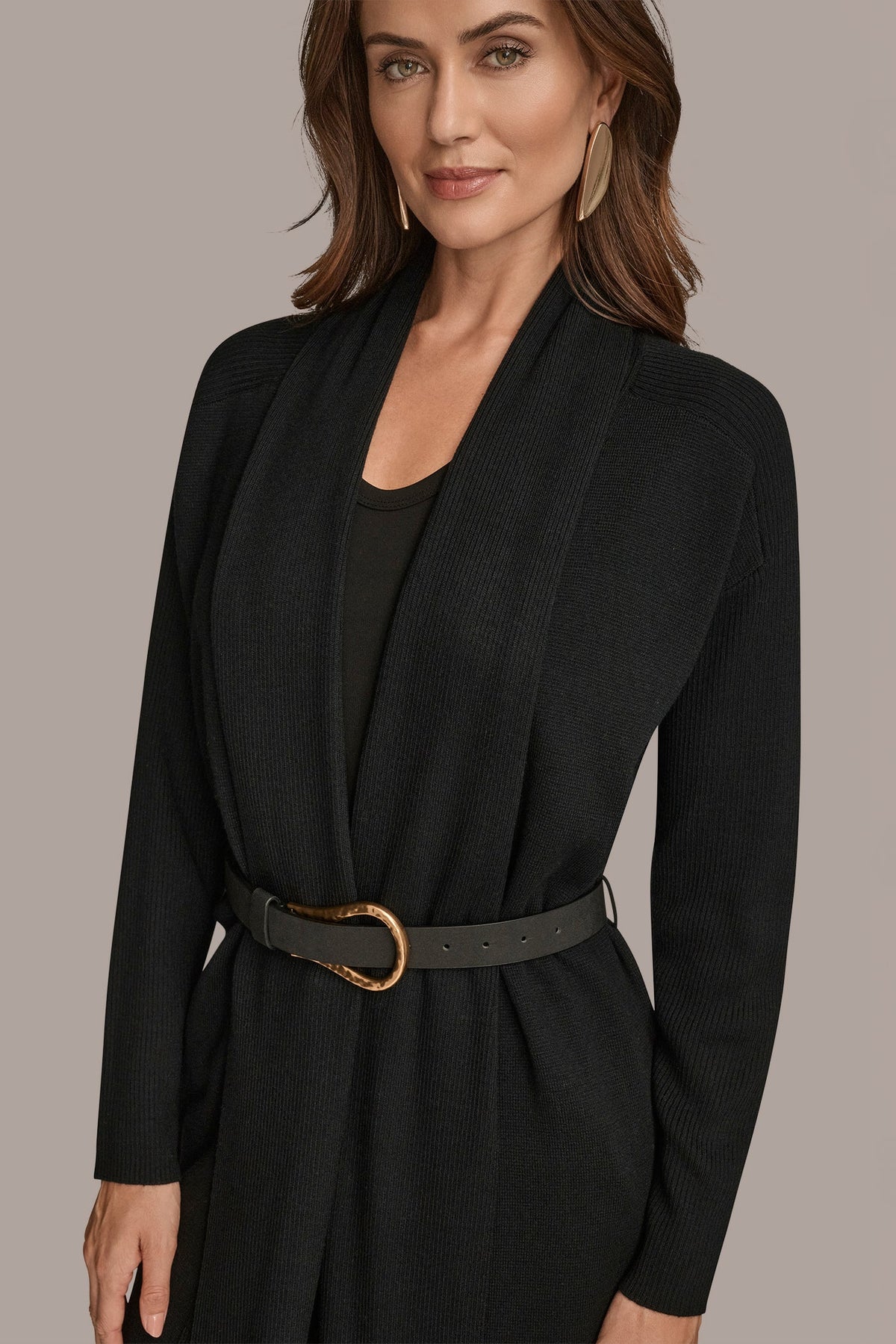 Donna Karan V-NECK LONG CARDIGAN