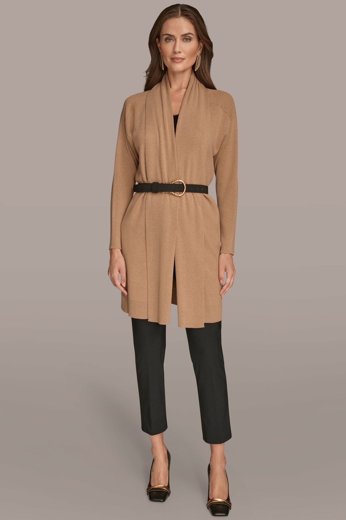 Donna Karan V-NECK LONG CARDIGAN