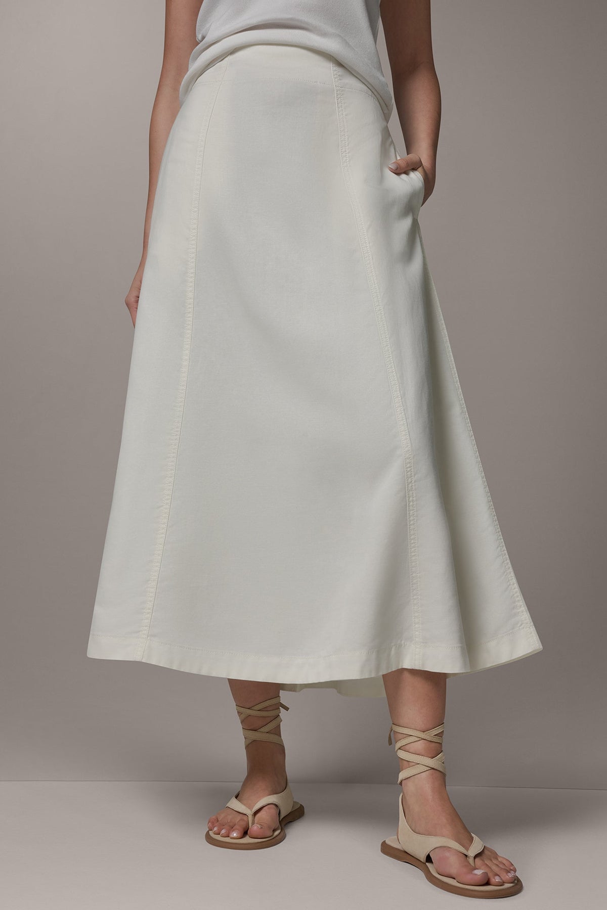 Donna Karan MIDI A-LINE PANEL SKIRT