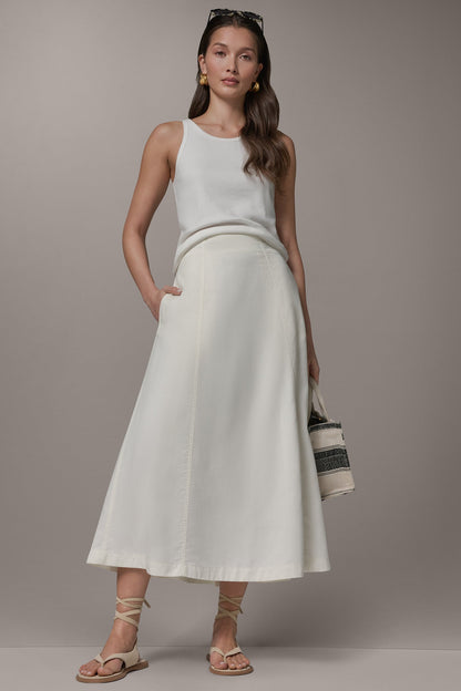 Donna Karan MIDI A-LINE PANEL SKIRT
