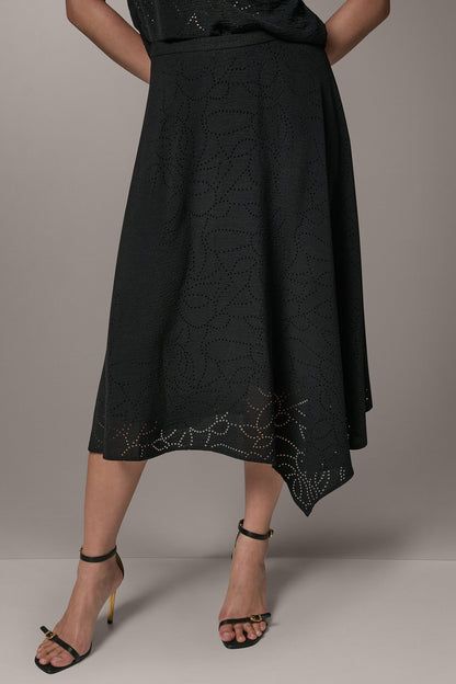Donna Karan LASER CUT ASYMMETRIC MIDI SKIRT
