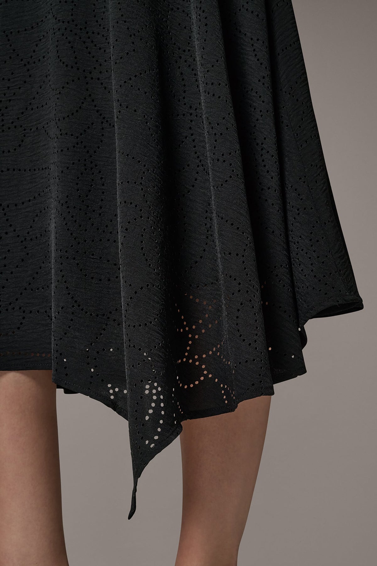 Donna Karan LASER CUT ASYMMETRIC MIDI SKIRT