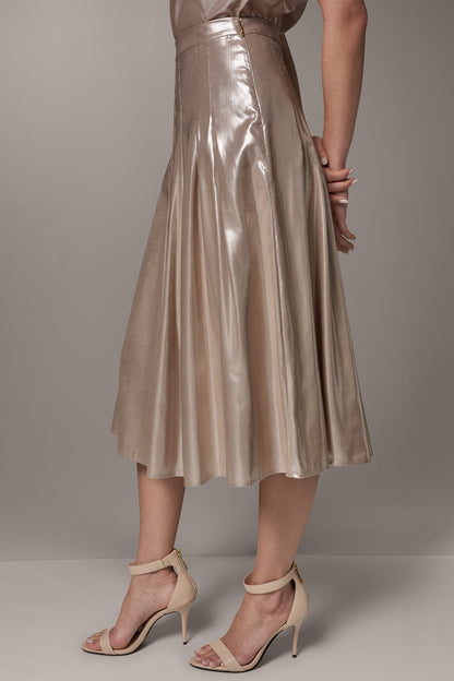 Donna Karan METALLIC MIDI A-LINE SKIRT
