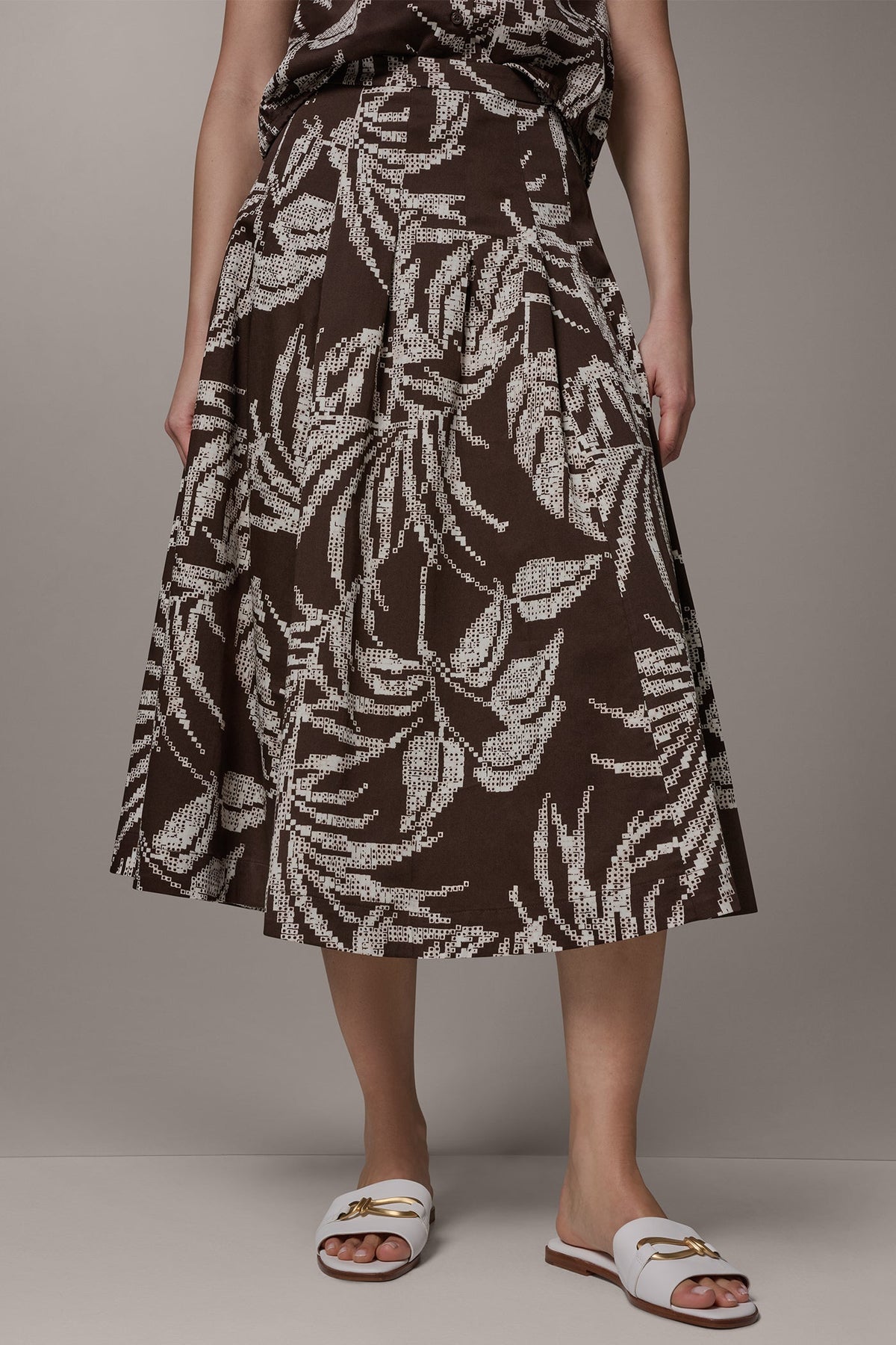 Donna Karan PRINT MIDI A-LINE SKIRT