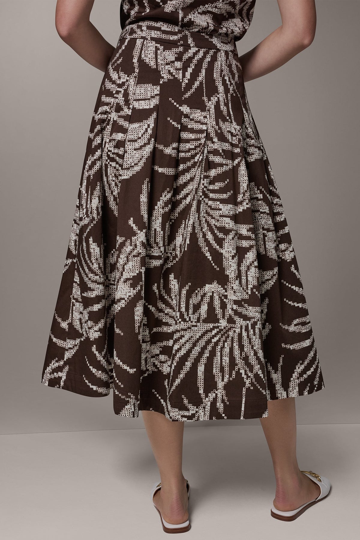 Donna Karan PRINT MIDI A-LINE SKIRT