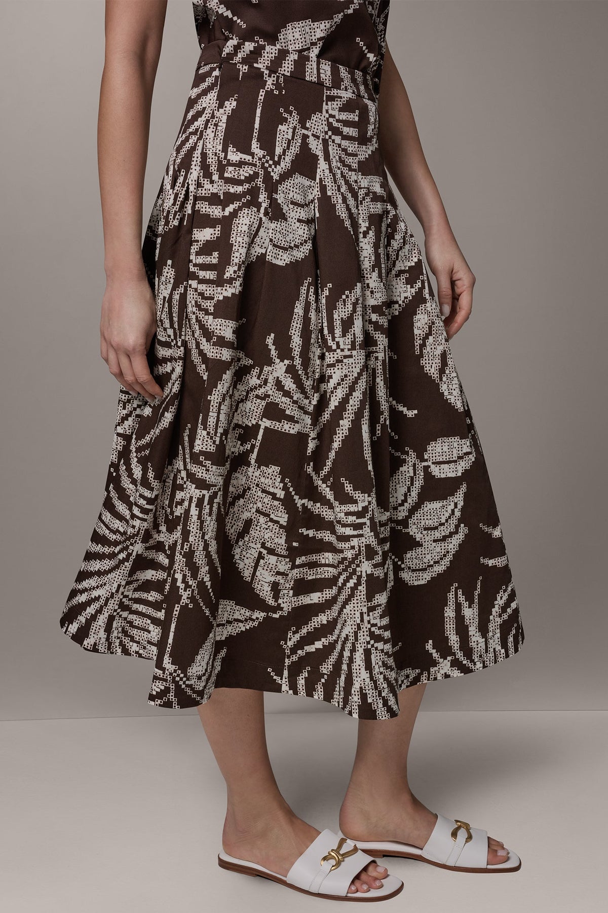 Donna Karan PRINT MIDI A-LINE SKIRT