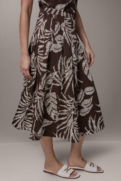 Donna Karan PRINT MIDI A-LINE SKIRT