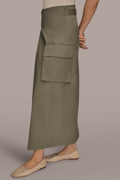 Donna Karan ASYMMETRIC MIDI WRAP CARGO SKIRT