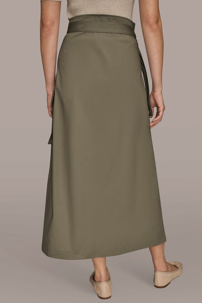 Donna Karan ASYMMETRIC MIDI WRAP CARGO SKIRT