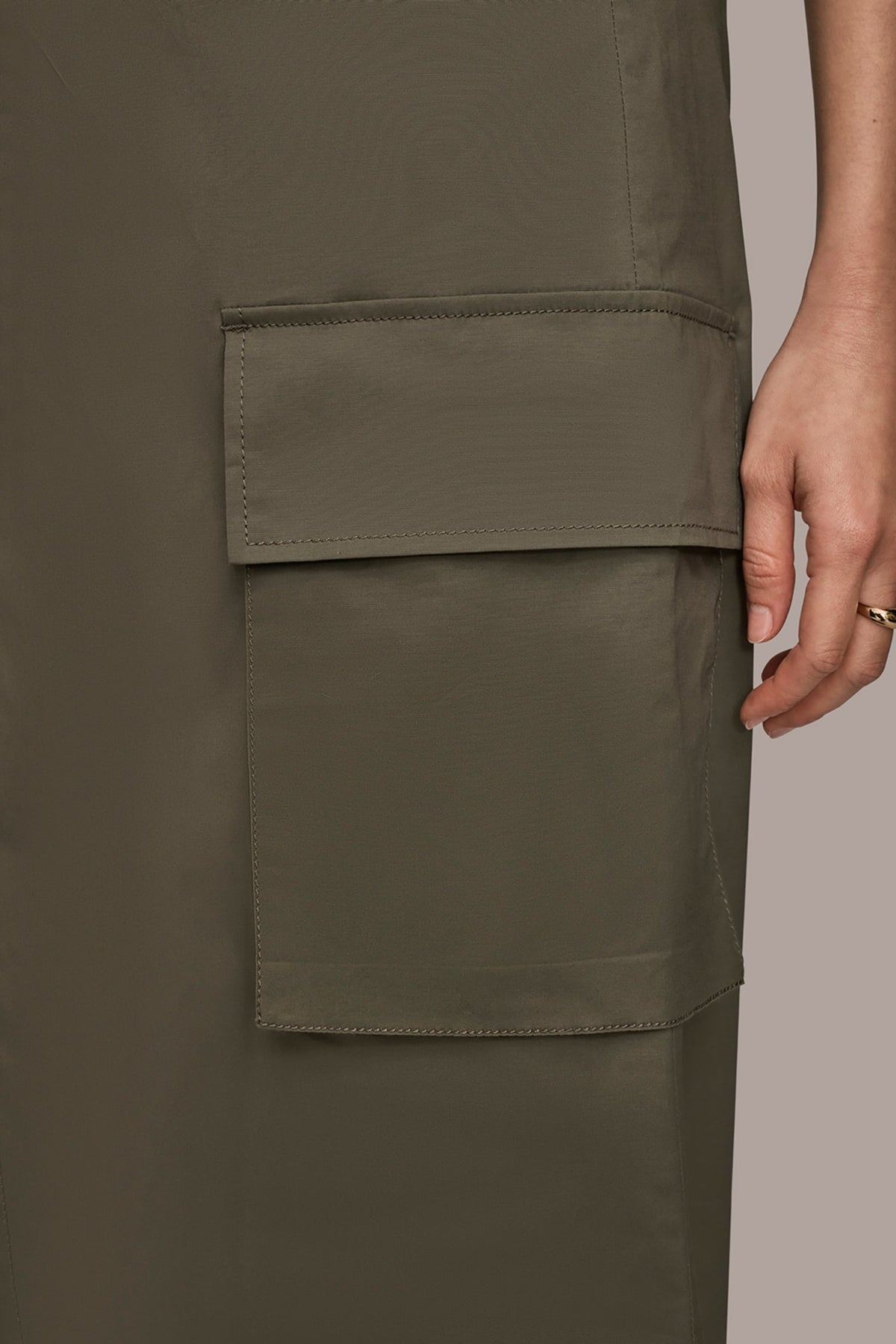 Donna Karan ASYMMETRIC MIDI WRAP CARGO SKIRT