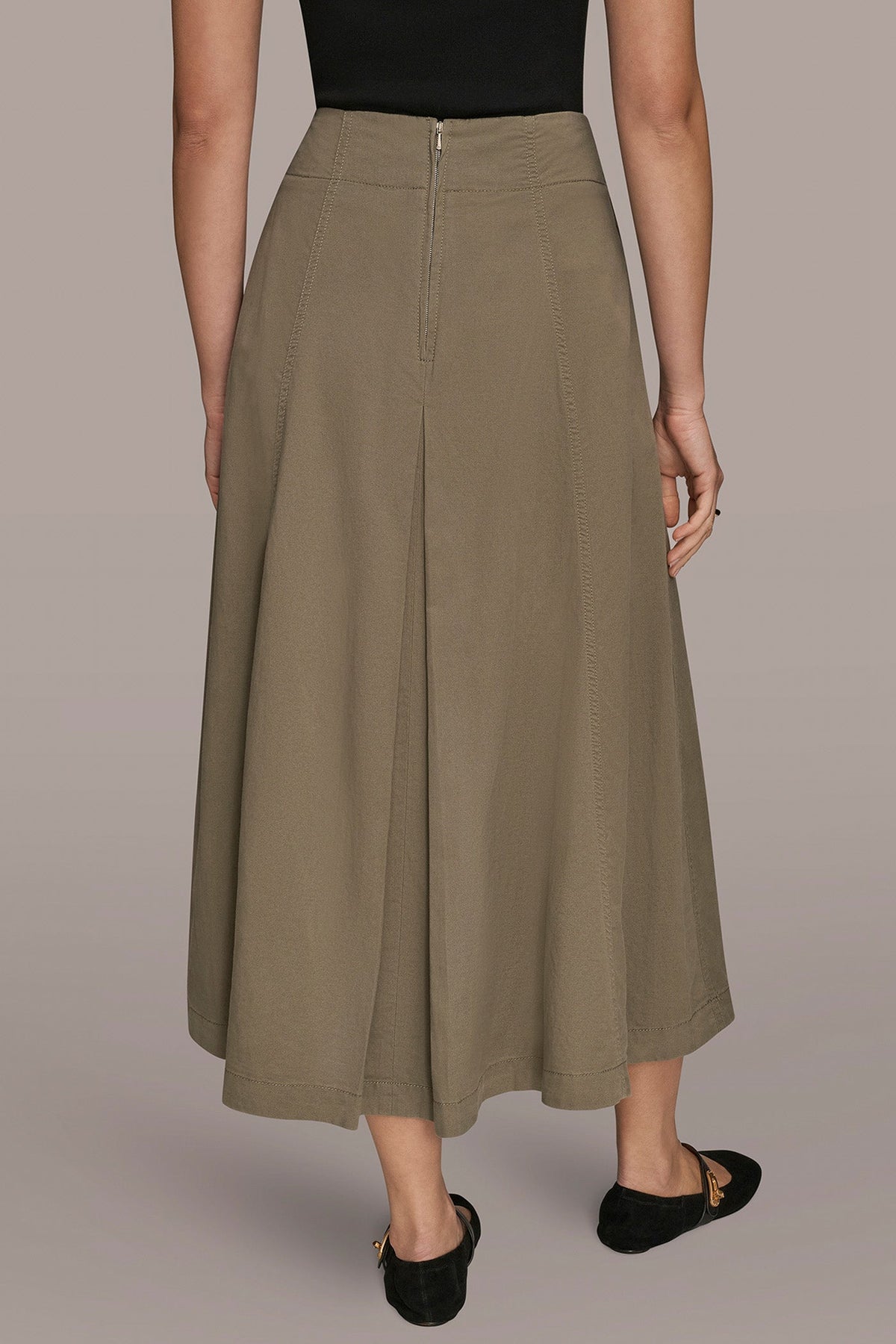 Donna Karan BRUSHED MIDI PANEL TRUMPET SKIRT