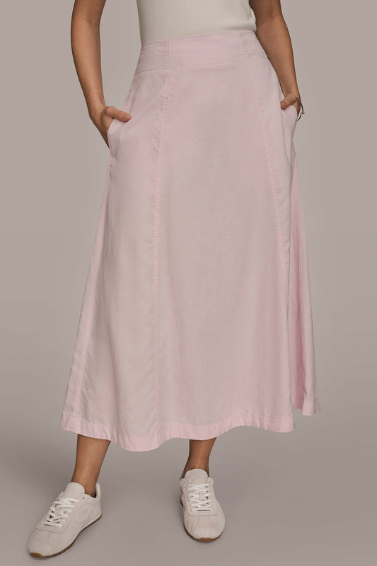 Donna Karan BRUSHED MIDI PANEL TRUMPET SKIRT