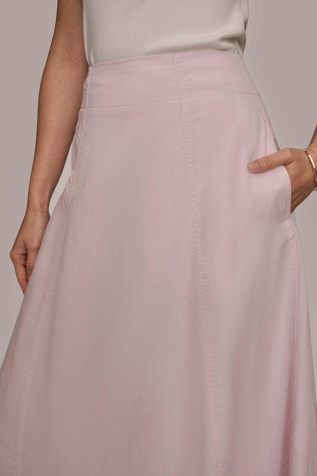 Donna Karan BRUSHED MIDI PANEL TRUMPET SKIRT