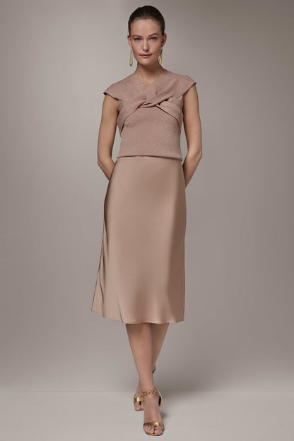Donna Karan SATIN BIAS MIDI SKIRT