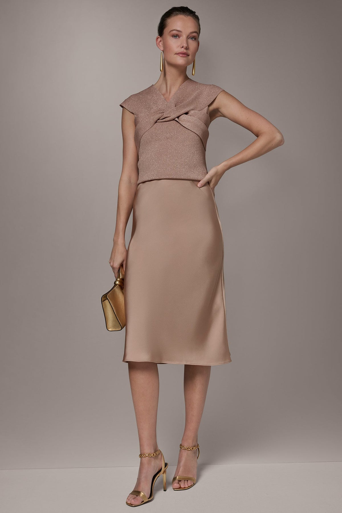 Donna Karan SATIN BIAS MIDI SKIRT
