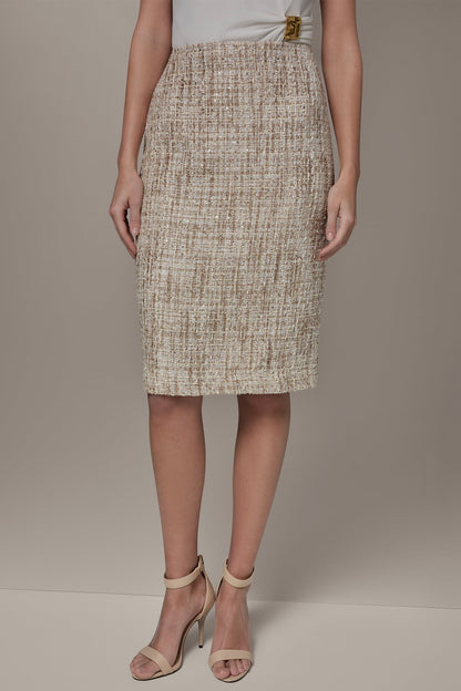 Donna Karan SEQUIN TWEED MIDI SUIT PENCIL SKIRT