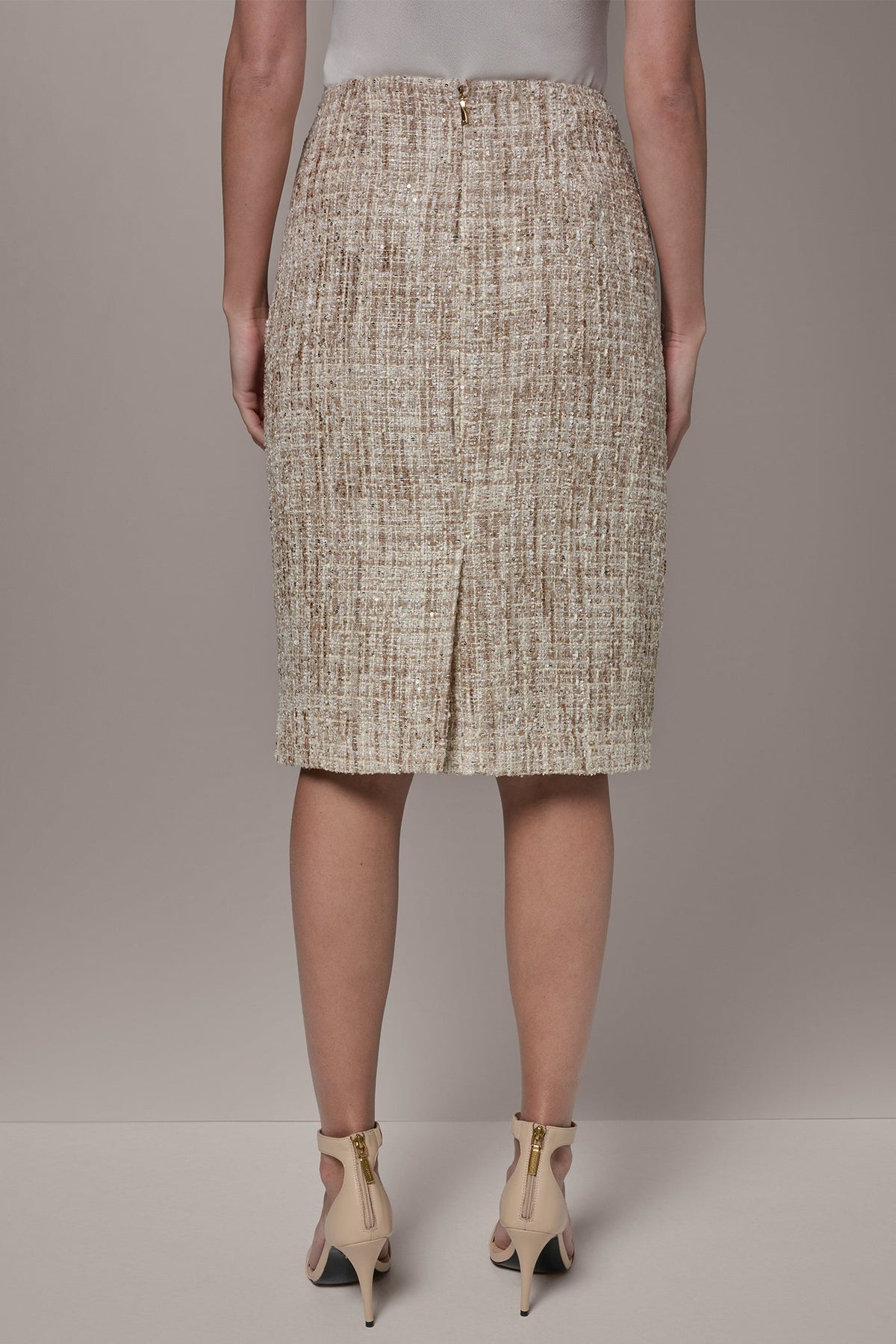 Donna Karan SEQUIN TWEED MIDI SUIT PENCIL SKIRT