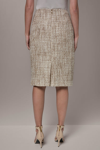 Donna Karan SEQUIN TWEED MIDI SUIT PENCIL SKIRT