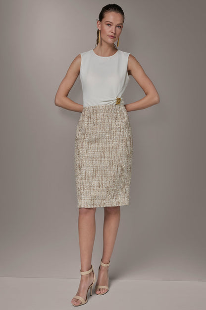 Donna Karan SEQUIN TWEED MIDI SUIT PENCIL SKIRT