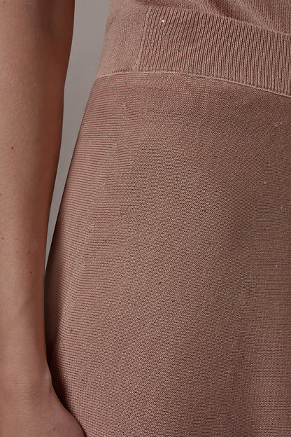 Donna Karan SEQUIN MIDI A-LINE SWEATER SKIRT